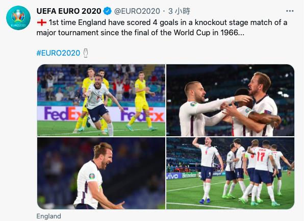 英格蘭4比0痛宰烏克蘭　順利挺進歐國盃4強