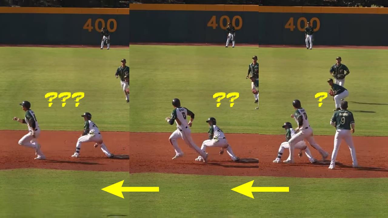 中職(影)／紅中血壓還好嗎？台鋼雄鷹交流賽打者敲安「跑超過前一個跑者」烏龍出局