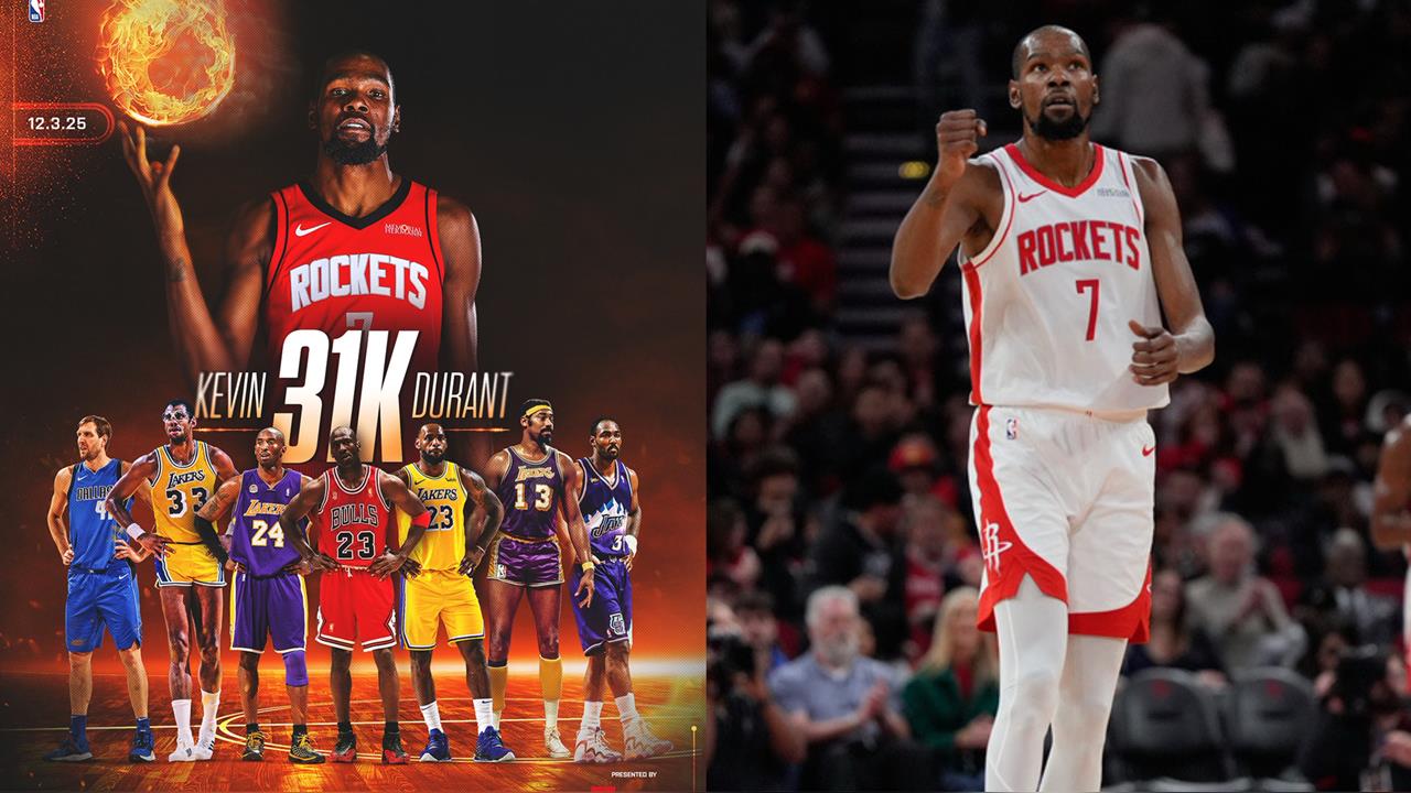 NBA(影)/「死神」杜蘭特31000分史上第8人!下個目標直指張伯倫與諾威斯基