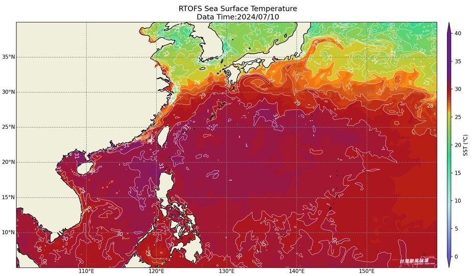 快新聞／台灣附近海水溫度「一片紅通通」　天氣特急：恐成颱風「大補丸」！