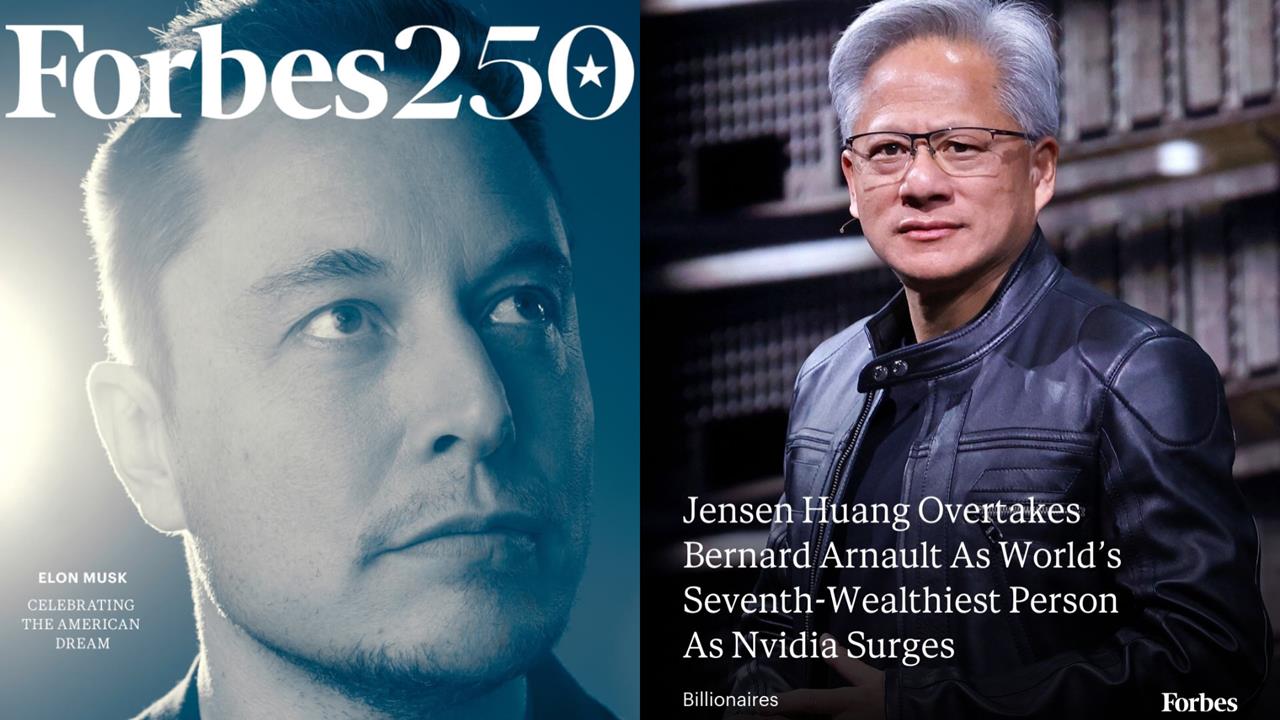 馬斯克成「在世創新者霸主」黃仁勳緊追在後！「台裔領袖擠進富比世」點亮榜單