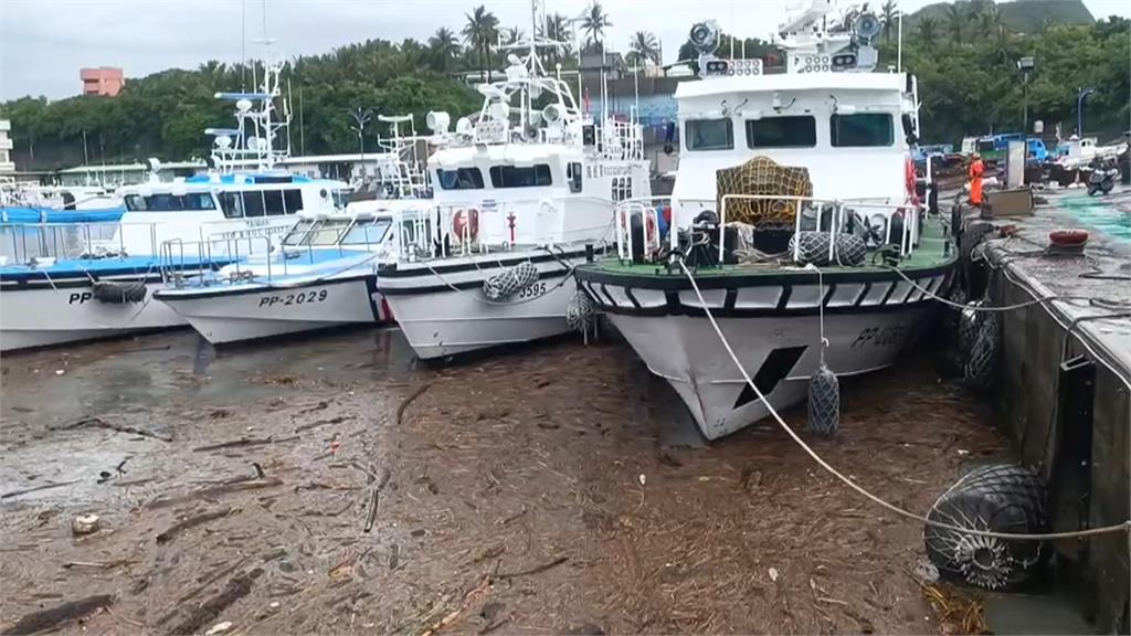 台東豪雨大量漂流木塞爆富岡漁港　上里、清水部落道路坍方8人受困