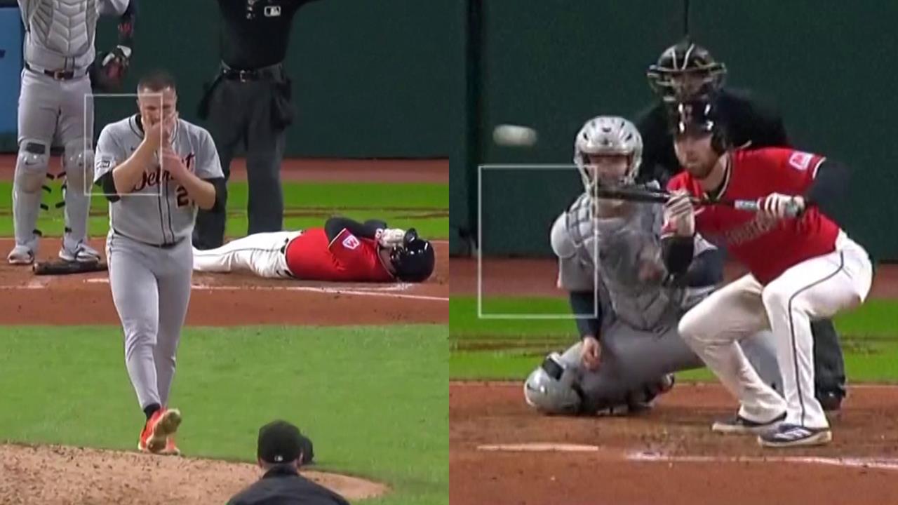 MLB(影)／超可怕！擺短棒遭「近160公里火球」砸臉　老虎王牌史庫柏嚇到不敢看
