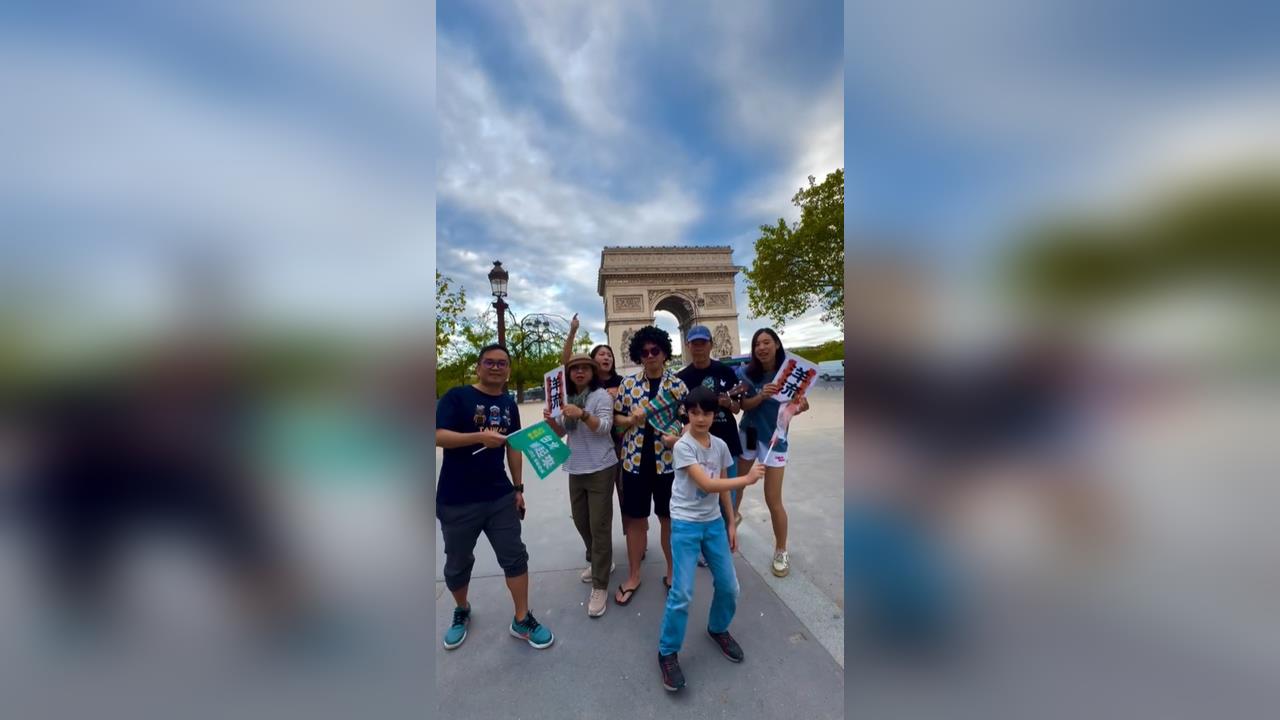 快新聞／洋流湧入巴黎！民眾凱旋門前唱「台北順起來」　林楚茵：太感動了