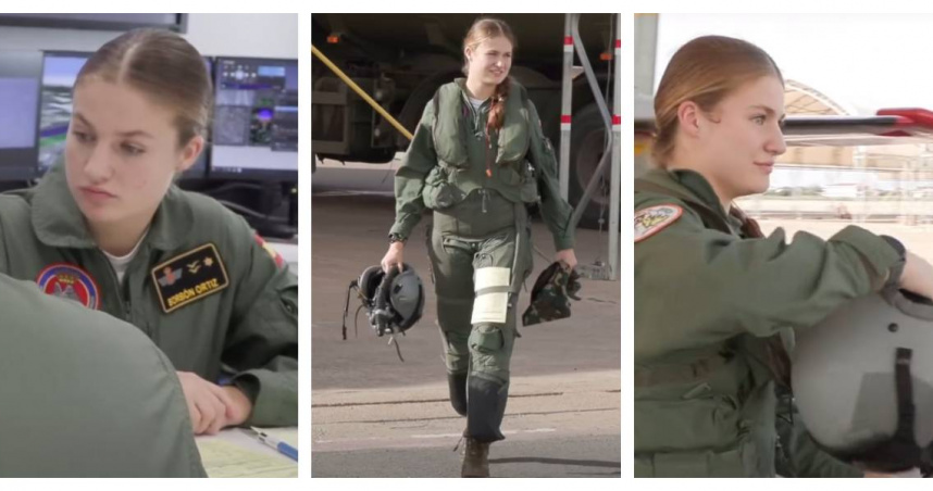 她不只會微笑握手！　西班牙公主駕機畫面曝光　20歲就能單飛軍機