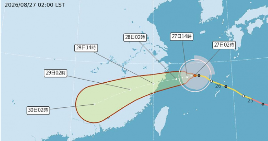 4縣市大雨特報！颱風沙德爾強度減弱　最新預測路徑曝