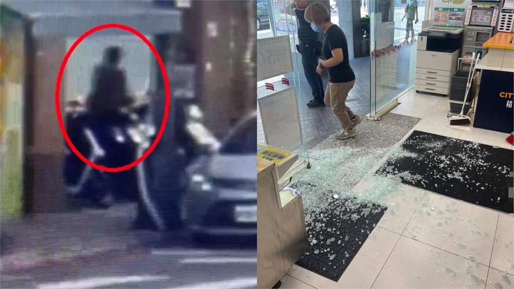 北市暴走男「狂砸超商門」脫序畫面全被拍!下秒攻擊路人、破壞早餐店慘被逮