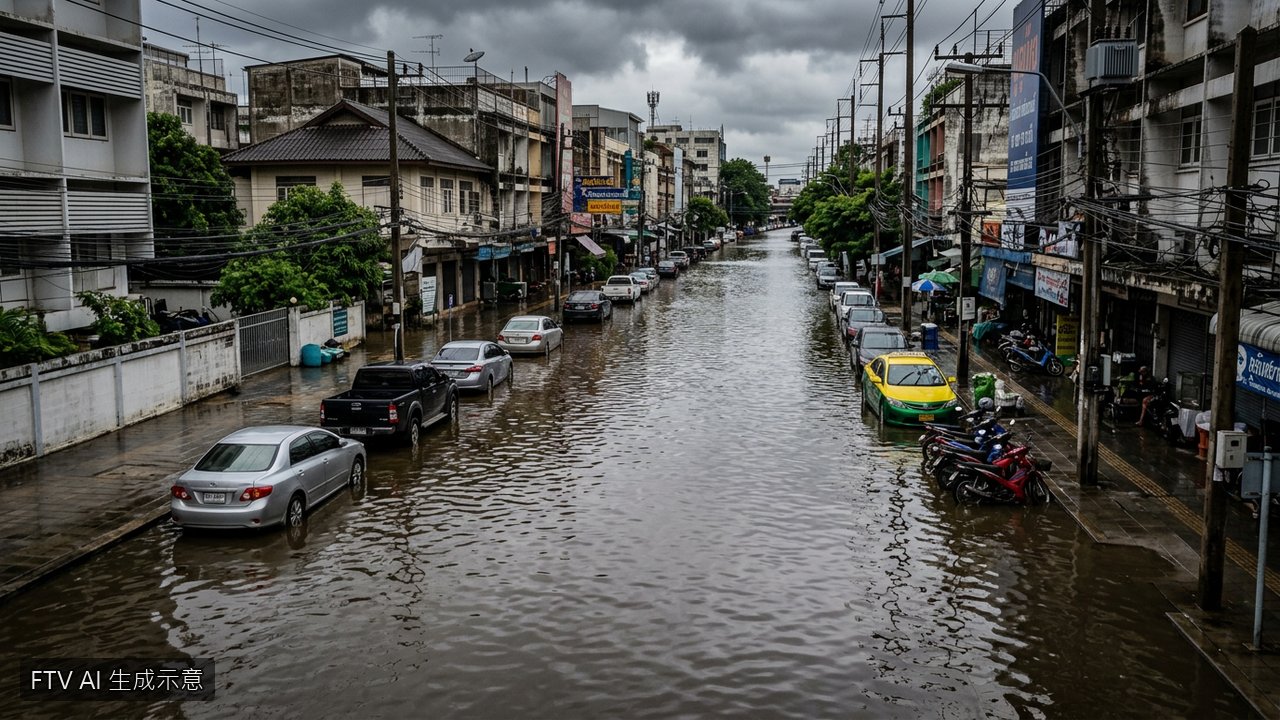 豪雨狂炸釀淹水　泰國宣布曼谷等地公務員放假2天