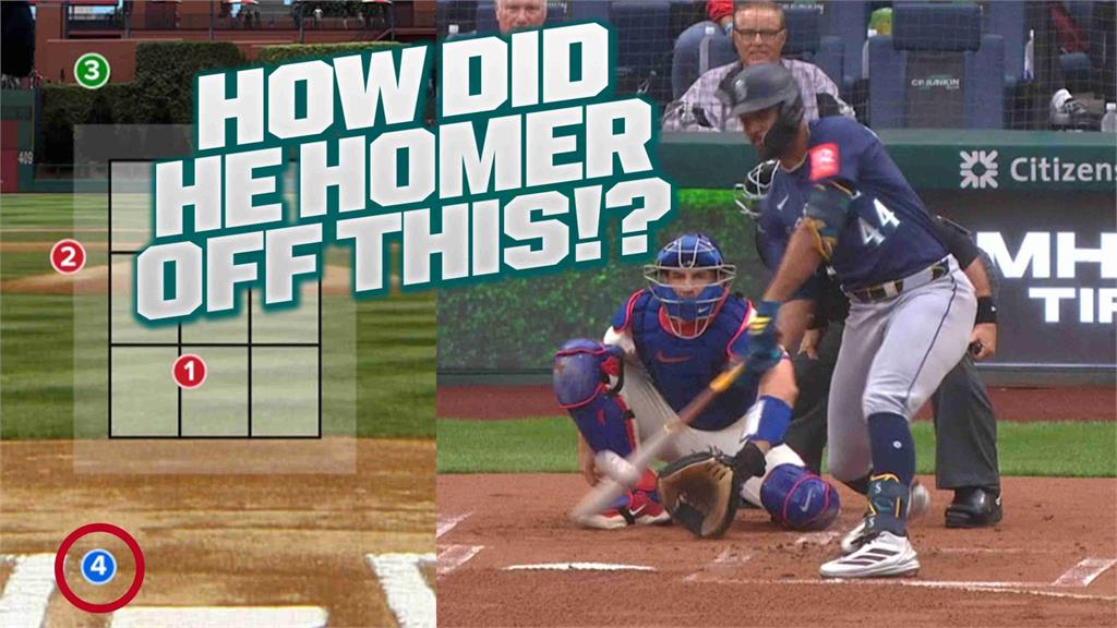 MLB(影)／是敲全壘打還是開高爾夫球？水手「J-Rod」把「腳邊壞球」掃出牆外