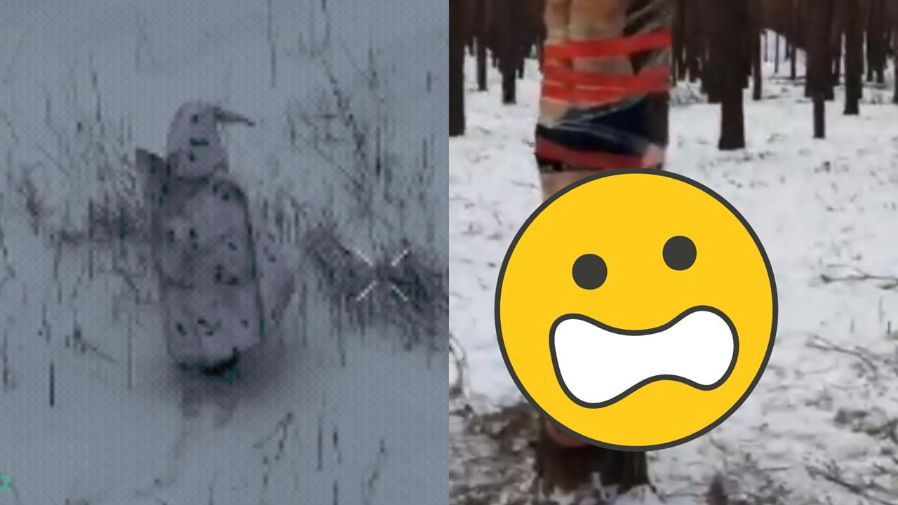 俄兵穿「隱形斗篷」學企鵝走路遭炸飛!同袍裸體「被綁樹上、逼吃雪」虐兵畫面曝