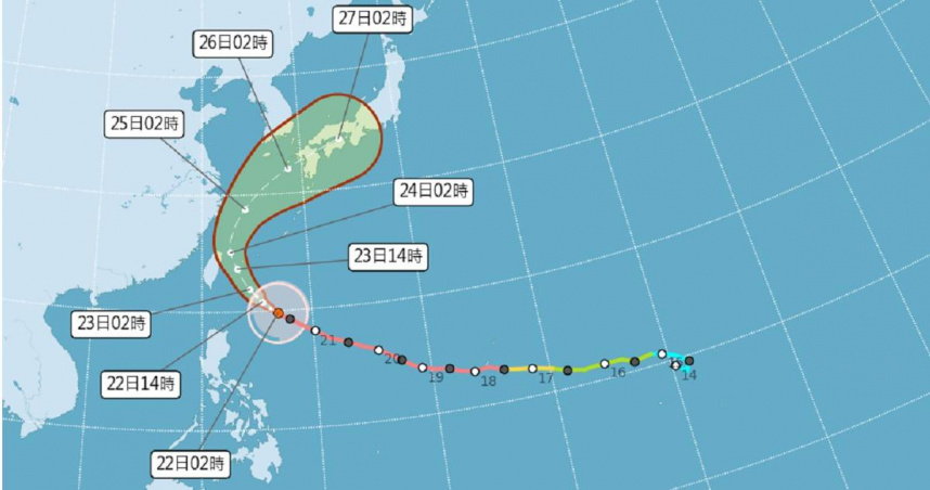 颱風薔琵路徑再西修！陸警估本島19縣市全中　專家曝影響時間拉長