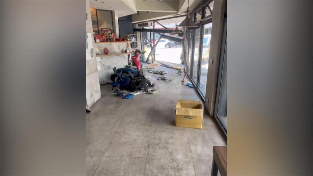 廂型車失控衝撞花蓮知名早餐店　撞破落地窗、13人受傷
