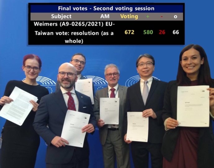 快新聞／歐台政治合作報告580:26高票通過　歐洲議員：台灣是貿易、民主的夥伴