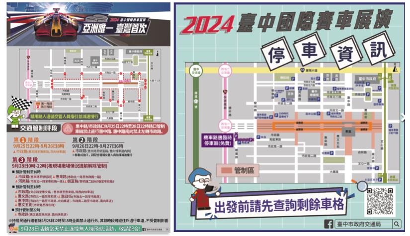 台中國際賽車展演明天登場！市政路凌晨起封路　管制路段一次看