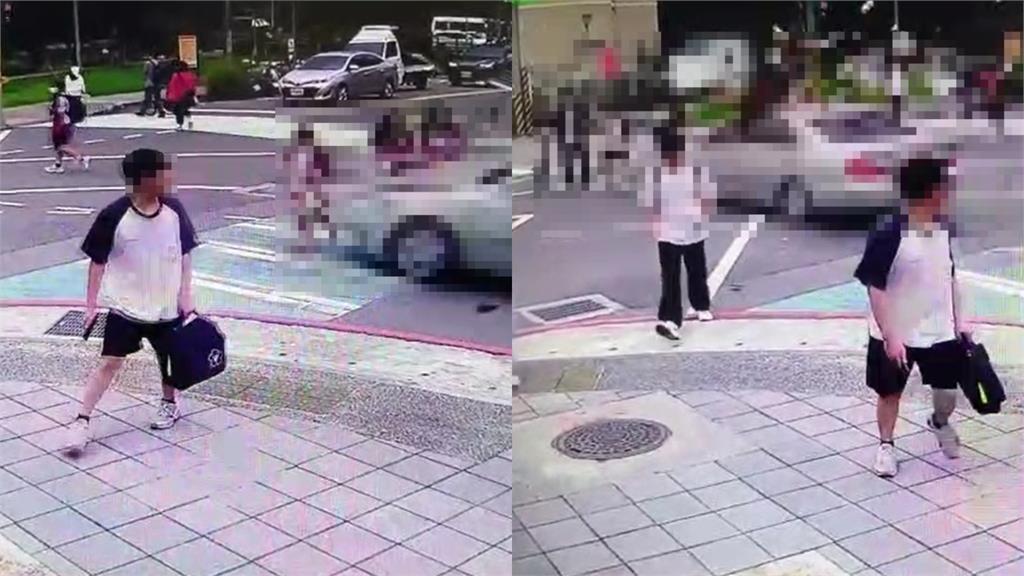 慎入！三峽車禍「現場監視器畫面曝」3女學生正面被撞飛　2男學生接連遭殃