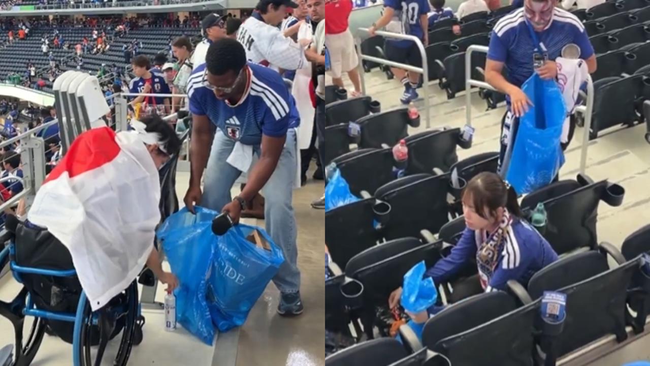 世界盃／世足最美一幕！日本球迷賽後「自發撿垃圾」外媒狂發網讚爆：最棒球迷