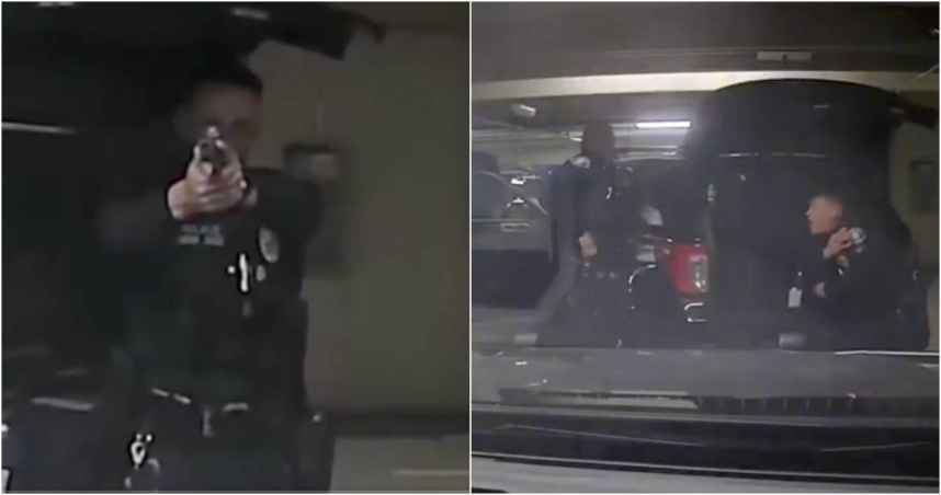警察停車場嬉鬧「拔槍互瞄」！意外擊中同僚遭開除　離譜畫面曝光