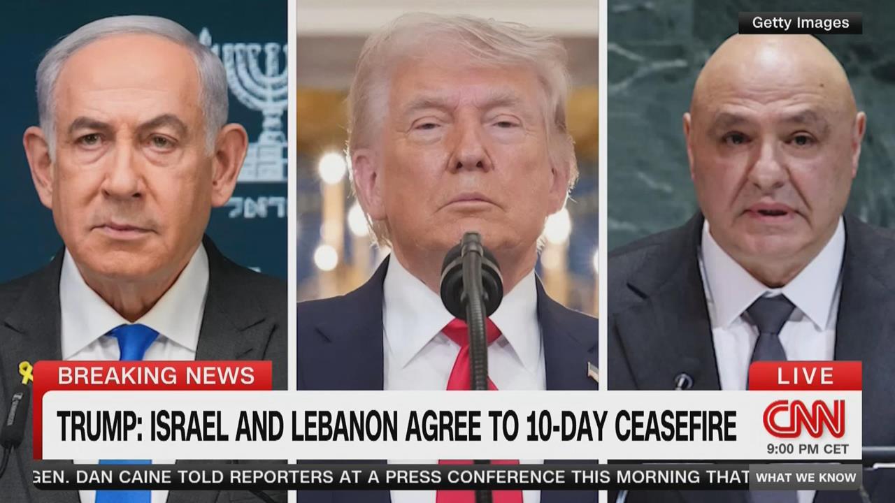 以黎今起停火10天　川普預告兩國領袖將在白宮會談