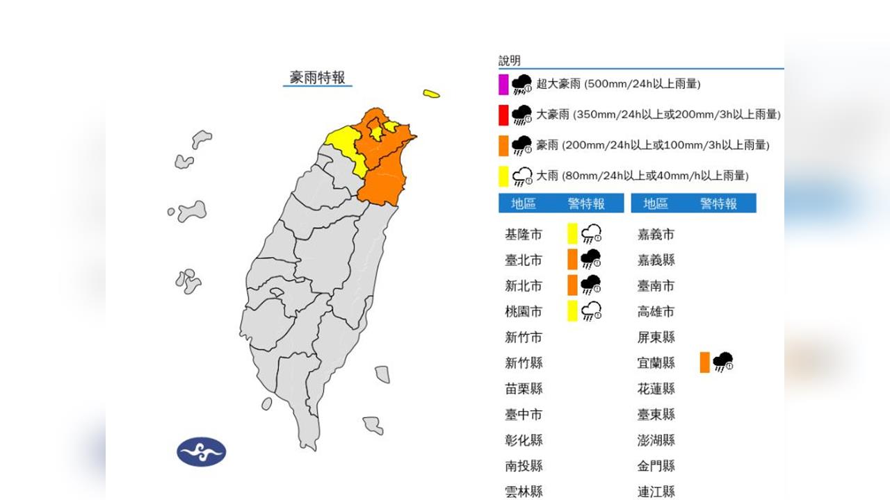 快新聞／下班注意！5縣市雨彈開炸　豪雨狂轟「這3地」