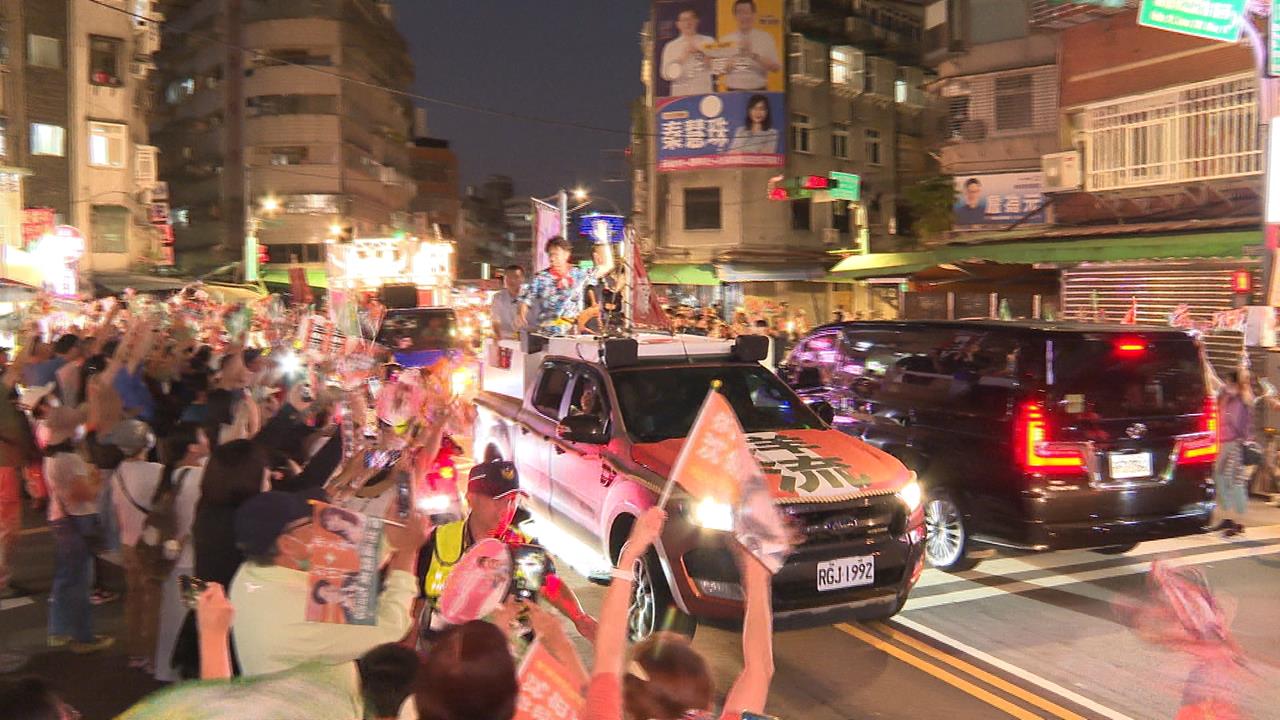 人生起點！沈伯洋大洋流車掃五分埔出發　人潮擠爆松信區