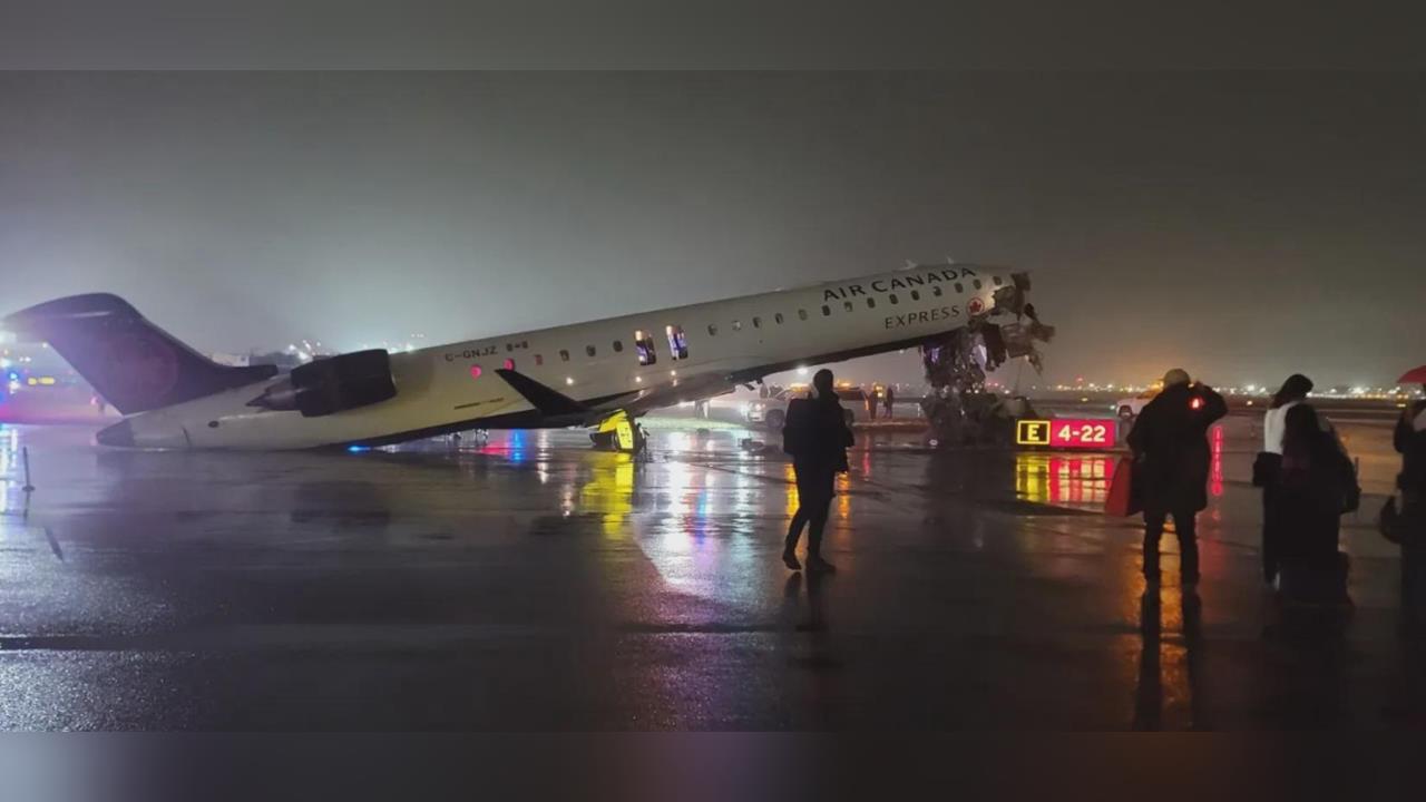 快新聞／紐約機場「飛機撞消防車」機身撞毀　傳至少2死70傷