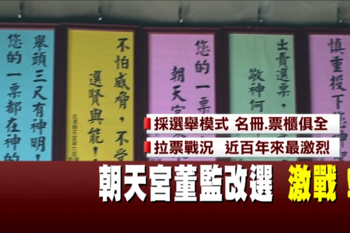 朝天宮改選董監事  堪稱96年來最激烈！