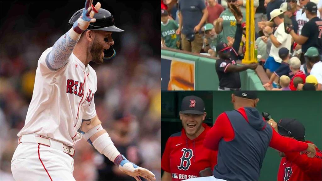 MLB(影)/紅襪球星再現「佩斯基標桿全壘打」 手套「撈到一半滾出來」助攻開轟
