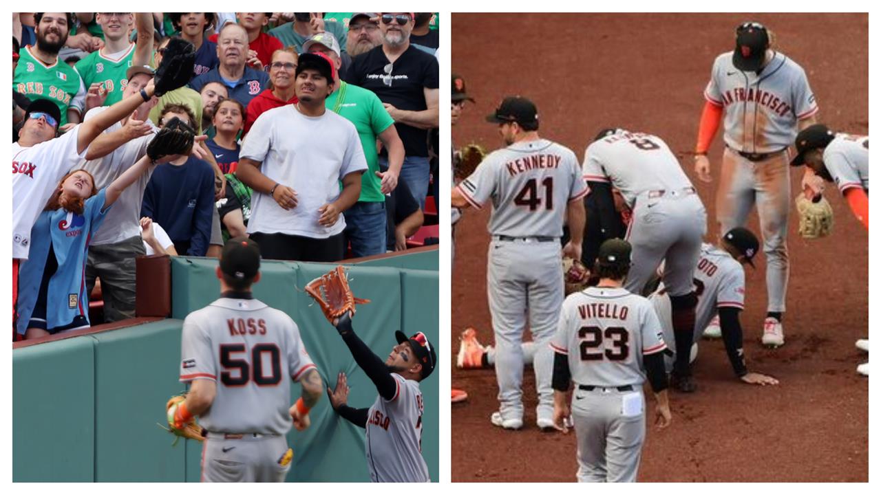 MLB(影)/意外事故超痛!球迷伸手接球竟害外野手腳踝扭傷痛苦倒地緊急退場