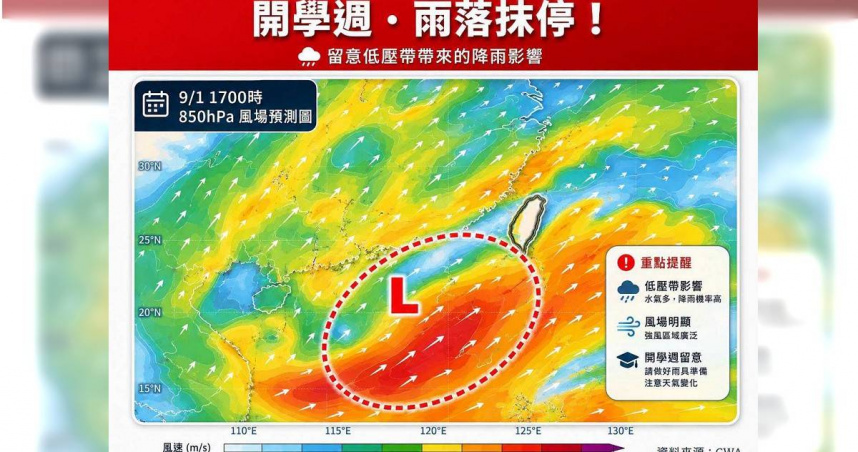 開學首週雨下不停!慎防劇烈天氣 專家示警「這兩地區」雨勢最為顯著