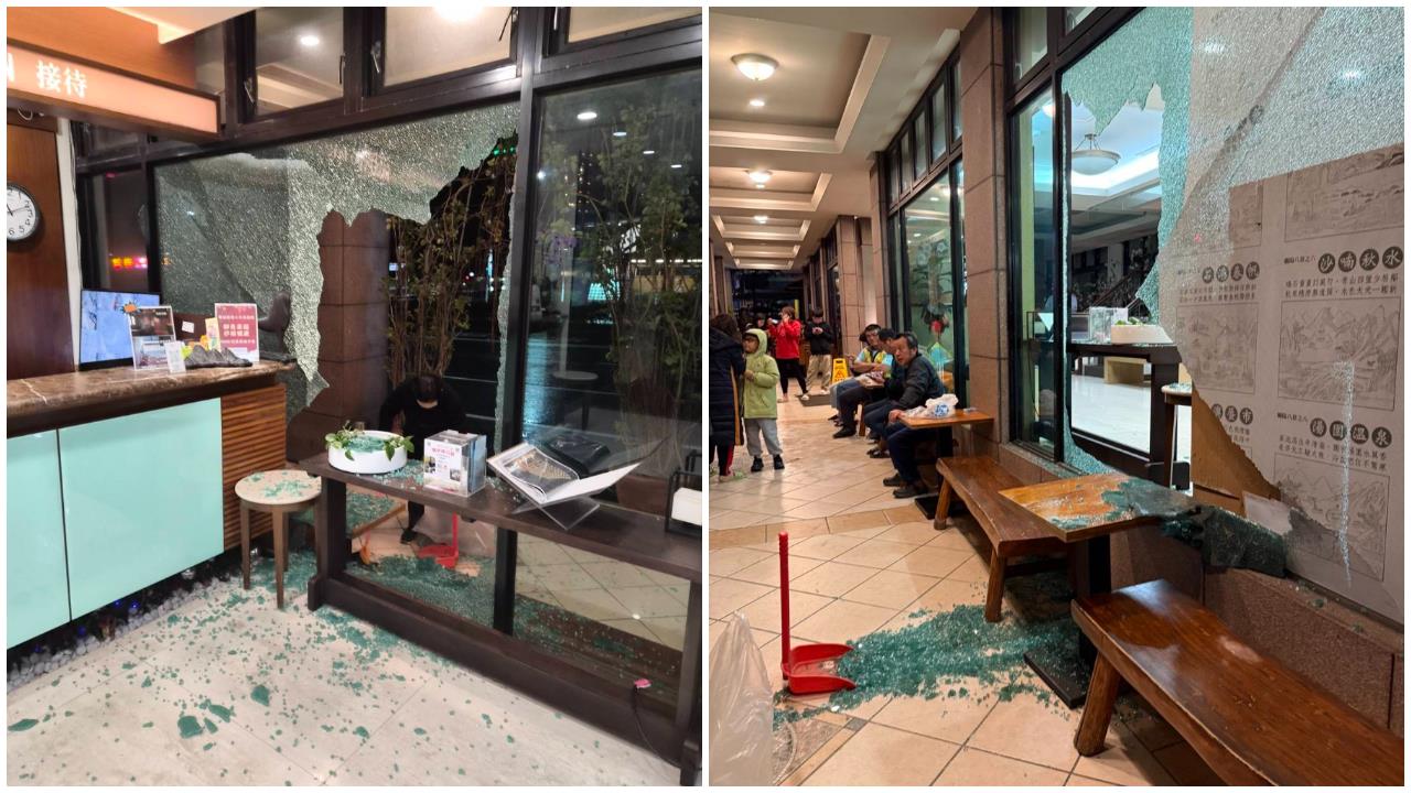 快新聞／震撼全台！宜蘭飯店玻璃碎裂　釣蝦場掀「驚濤駭浪」