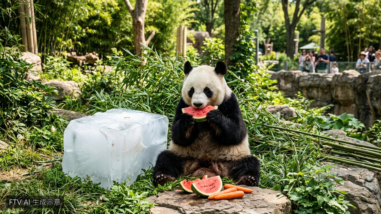 中國西安高溫狂飆！動物園貓熊啃西瓜、猩猩喝綠豆湯消暑