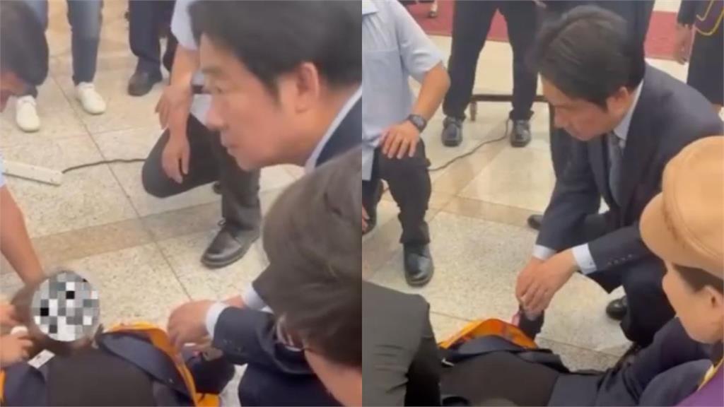 總統醫師魂不滅！獅姐昏倒在賴清德面前　一秒蹲地急救