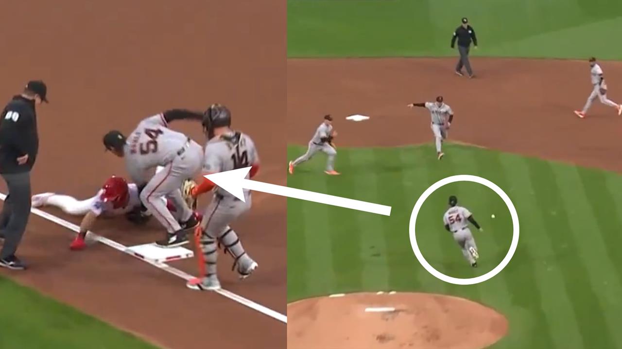 MLB(影)／不是每天有！巨人內野「超彈性」收縮後馬上開演「5-3-1雙殺守備」