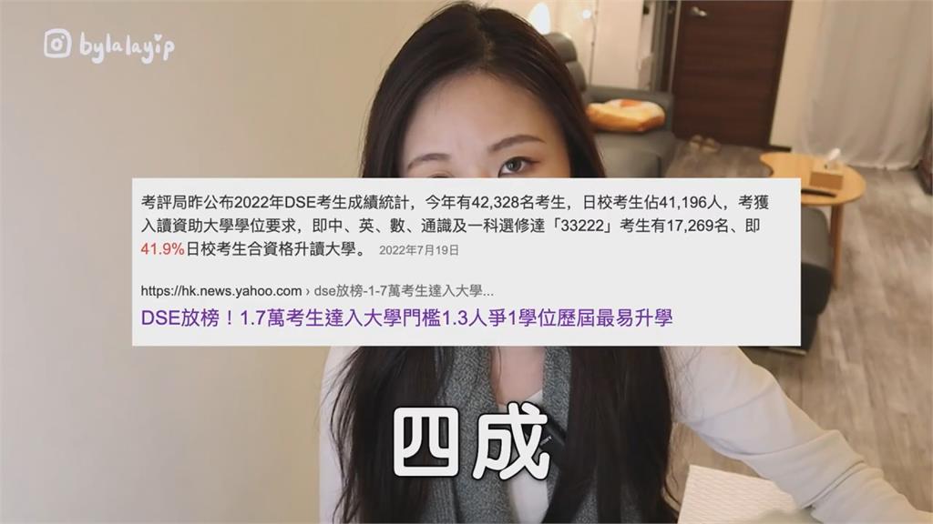 差很大!港妞比較台港升學率 見台灣「111%」驚:香港只有4成