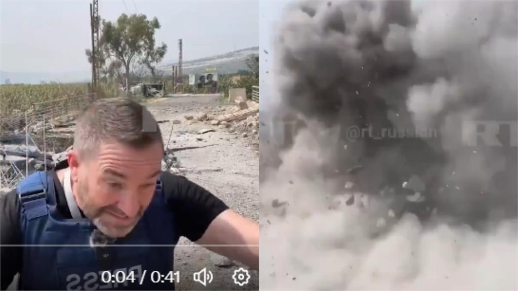 英記者戰地連線「被炸彈震飛」！攝影師急喊逃命…30秒驚悚畫面曝光