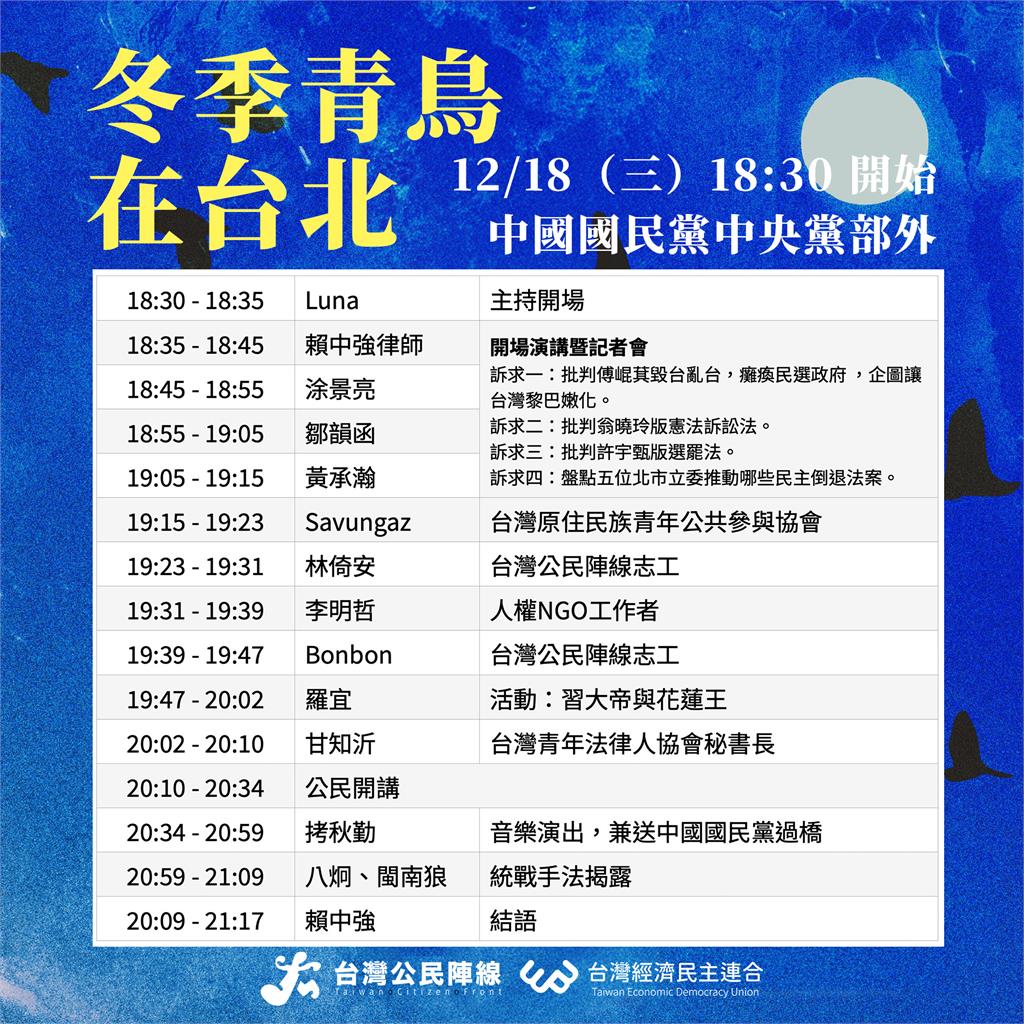 快新聞/青鳥飛至國民黨中央外集會 藍黨工搬「豬氣球」、播電音應戰