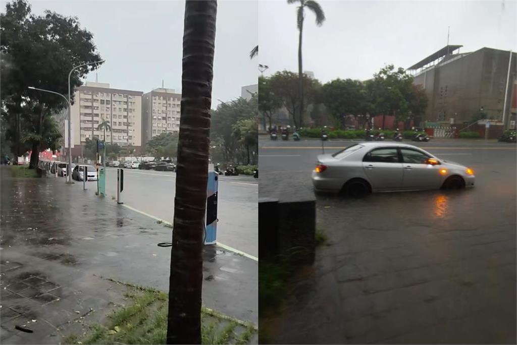 快新聞／南臺灣淹水警戒「現場畫面直擊」！高捷鹽埕埔站行人涉水而行　仁德交流道封閉