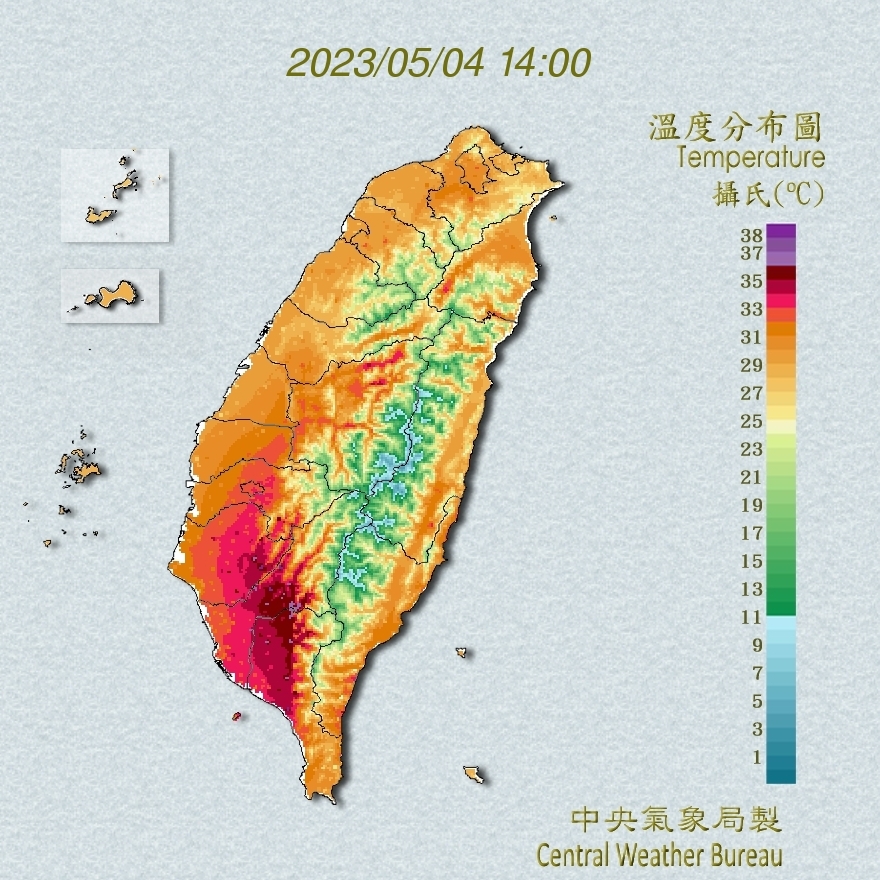 真的好熱！鄭明典PO圖曝「南部整片紅通通」　這地區狂飆38.8度高溫