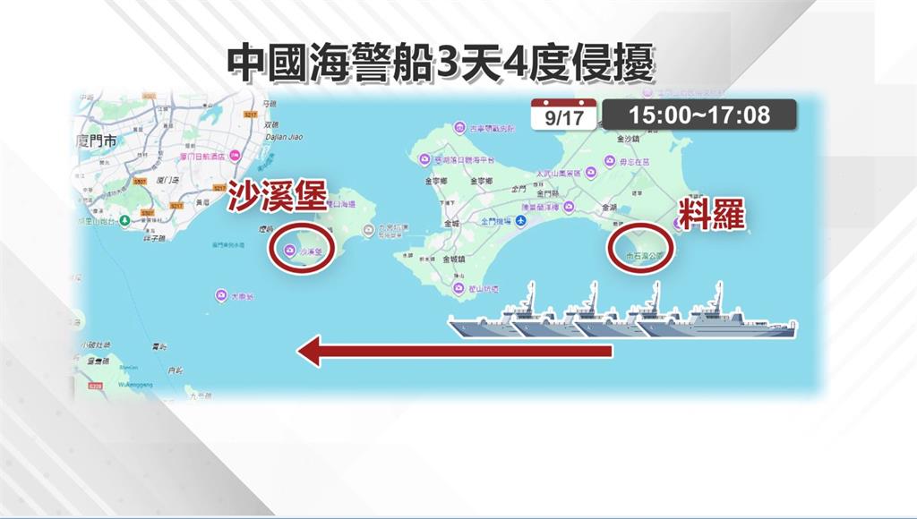 中國海警船３天４度侵擾金門海域　海巡署：併行監控驅離