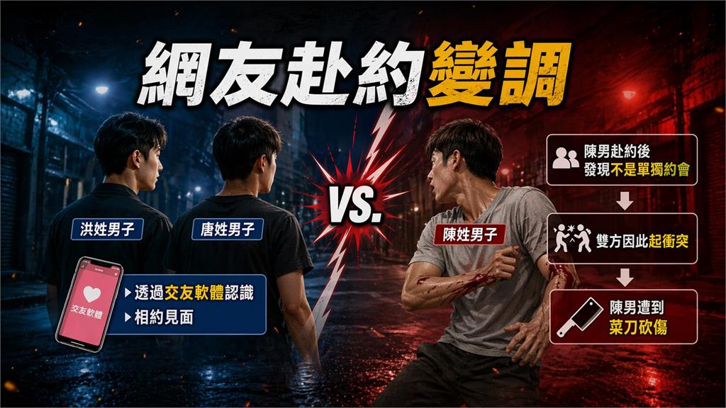 網友見面變流血衝突！2同居男持刀傷人　連夜逃逸遭逮