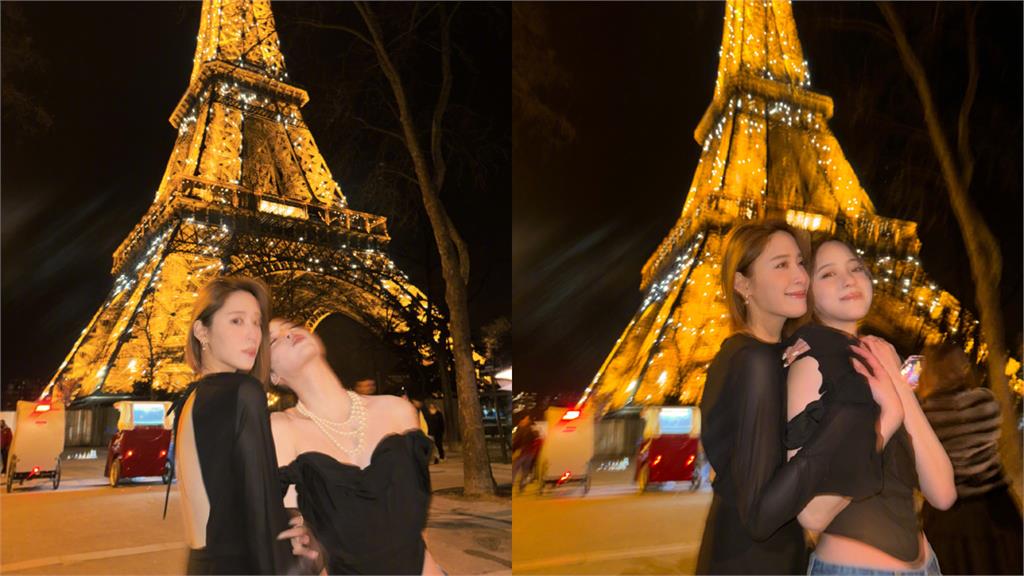 歐陽妮妮慶28歲生日！巴黎鐵塔前同框歐陽娜娜「露大片美背」網喊：好美