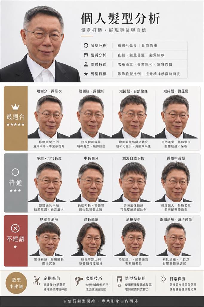 柯文哲（智菡？）臉書跟風「玩AI換髮」！網酸：會有17年用不到
