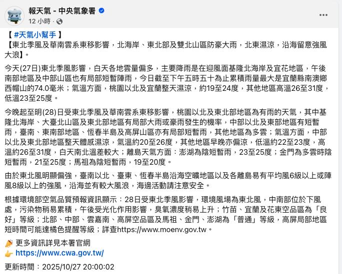 短暫回溫「迎另一波強冷空氣」變更冷!這天「氣溫驟降」跌剩1字頭