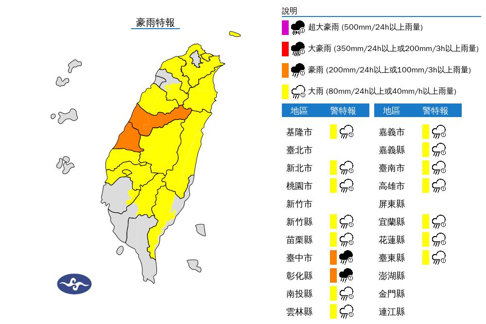 快新聞／夜來風雨聲！　氣象署發布16縣市豪大雨特報