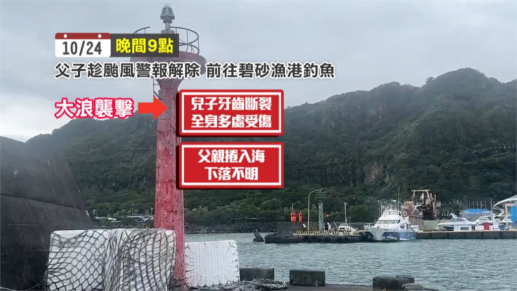 薔琵遠離後碧砂漁港"驚傳落海" 父失蹤、兒牙裂