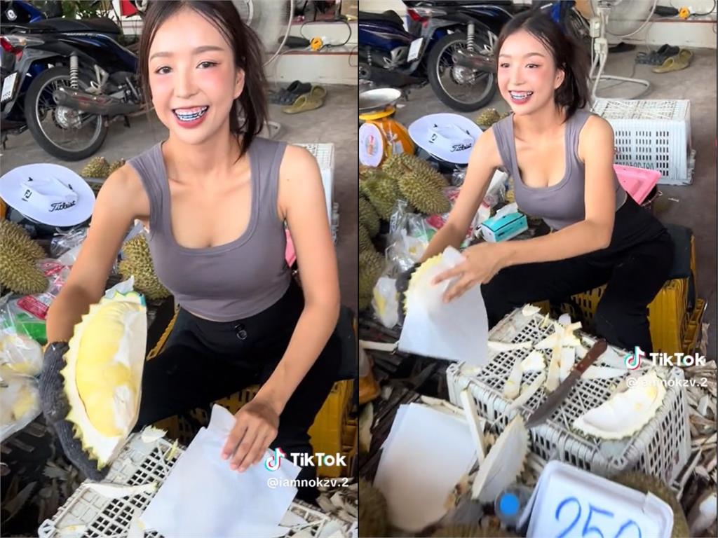 泰國「榴槤正妹」暴紅!「甜美燦笑、俐落幹練」融化鄉民心:老闆娘來2粒