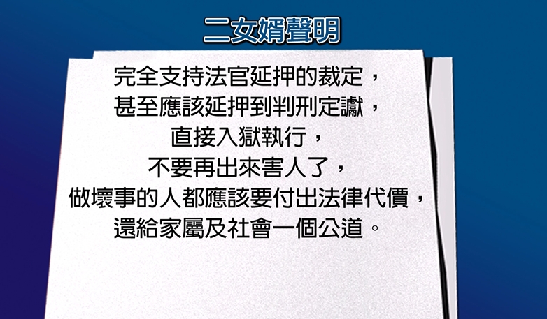龐氏騙局害死五口命案　團購主假打針羈押期滿遭延押2月