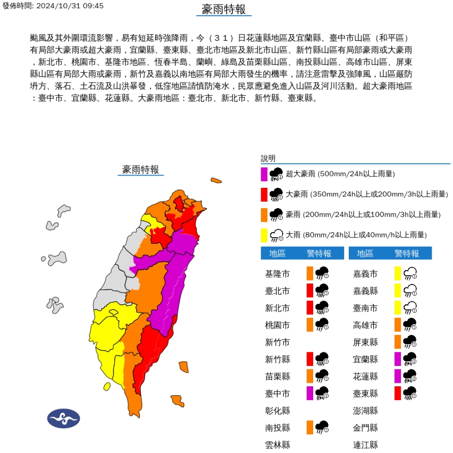 快新聞／強颱康芮導致坍方、土石流　蘇花路廊「這些路段」持續預警性封閉