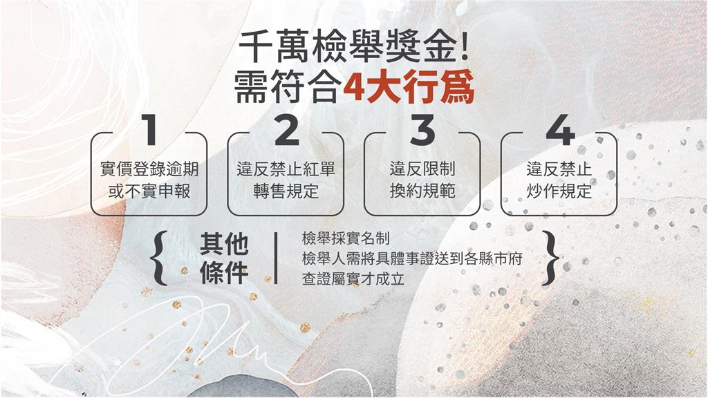 打炒房祭千萬檢舉金 建商憂全民皆變「檢舉達人」 祭千萬重金打炒房 「平均地權條例」上路鼓勵檢舉炒房