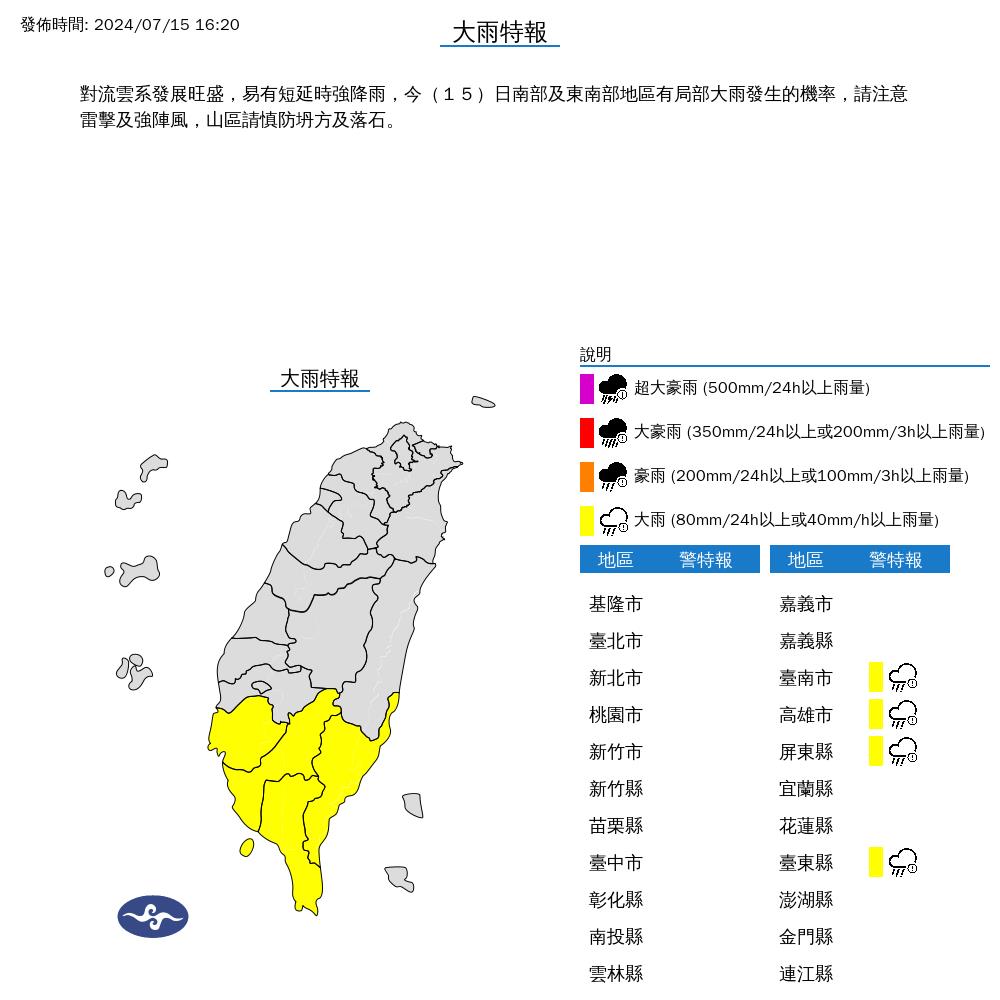快新聞/下班注意!4縣市大雨特報 2地區慎防大雷雨